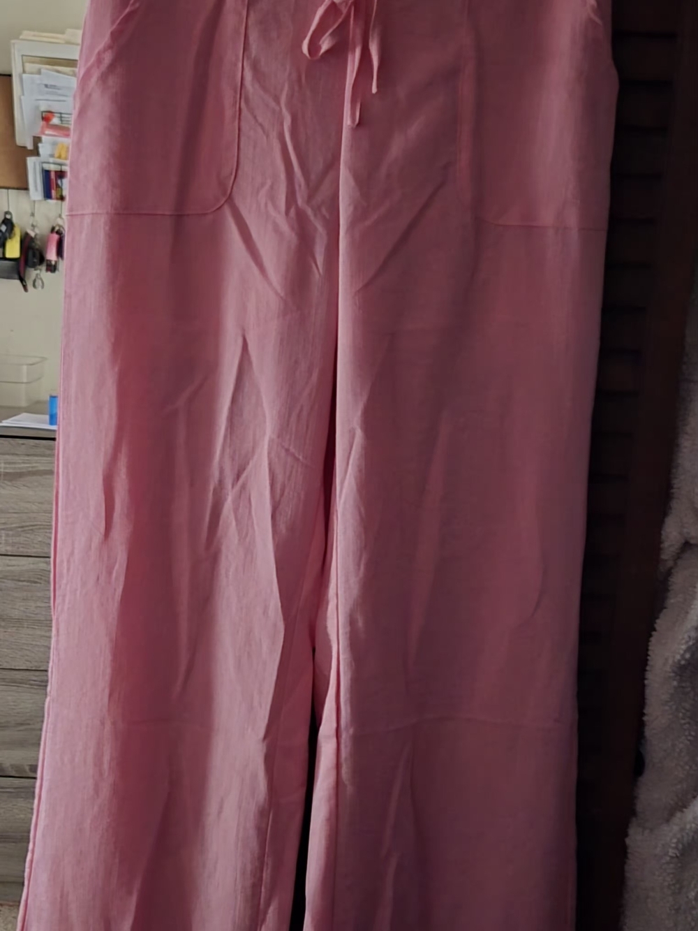 Soft Pink Wide-Leg Lounge Pants